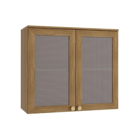 Módulo Cozinha Kappesberg Botanic Armário Botanic M633 C/ 2 Portas C/ Tela 80cm Nogueira -