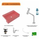 Ver imagem 3 de Kit Cuba Xrt55 Torneira Pratika 1060 Metal e Válvula Click 1 Polegada G Sifão Flexível Pvc Compace