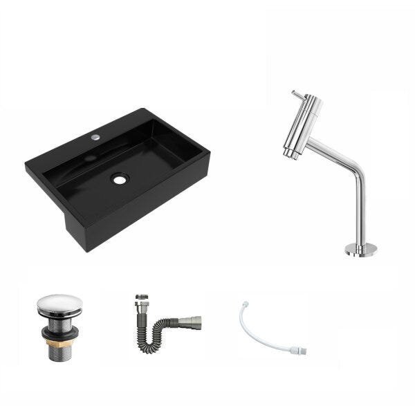 Kit Cuba XRT55 Torneira Pratika 1060 Metal e Válvula Click 1 Polegada G Sifão Cromado e Flexível Com - 2