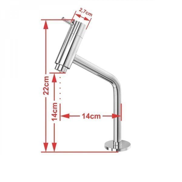 Kit Cuba XRT55 Torneira Pratika 1060 Metal e Válvula Click 1 Polegada G Sifão Cromado e Flexível Com - 9