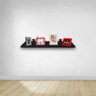 Prateleira Simples Preta 90x15 Cm Com Suporte Em Mdf - 2