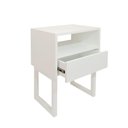 Ver imagem 3 de Mesa de Cabeceira Lateral Nicho com Gaveteiro Branco Laca