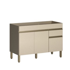 Balcão para Pia Line - Mdf/mdp 3 Portas 2 Gavetas com Divisor de Talheres - Kits Paraná