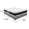 Cama Box Cinza e Colchão Black & White Air Double Face Espuma D33 Casal Castor - 3