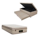 Ver imagem 1 de Cama Box Baú Solteiro com Auxiliar (bicama) + Colchão Cloud Molas Ensacadas C/pillowtop 32cm | Kit C