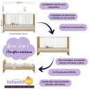 Ver imagem 6 de Berço 3 em 1 para Colchão 130x60cm com Cômoda 2 Portas 4 Gavetas Serena Multimóveis Mp4749
