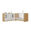Ver imagem 2 de Berço 3 em 1 para Colchão 130x60cm com Cômoda 2 Portas 4 Gavetas Serena Multimóveis Mp4749