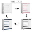 Ver imagem 2 de Cômoda Sapateira Olimpia 04 Gavetas Flex Branco, Rosa, Azul, Titanium - Móveis Albatroz