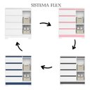 Ver imagem 3 de Cômoda Sapateira Olimpia 04 Gavetas Flex Branco, Rosa, Azul, Titanium - Móveis Albatroz