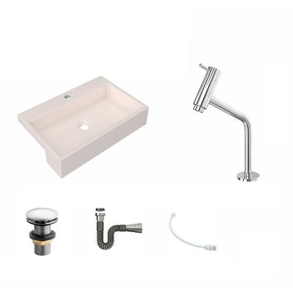 Kit Cuba XRT55 com Torneira Pratika 1060 e Válvula Click 1 1/2 com Sifão Cromado e Flexível Compace - 2