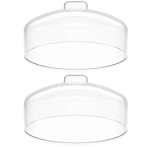 Kit 2 Cúpulas para Prato de Bolo Natural Tampa Plástico 31cm Haus Concept