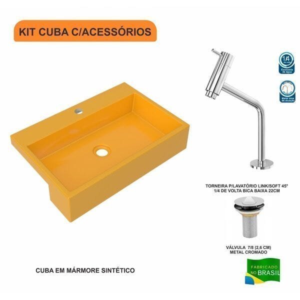 Kit Cuba XRT55 com Torneira Pratika 1060 Metal e Válvula 1 Polegada Compace - 3