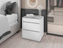 Ver imagem 5 de Mesa de Cabeceira Belize Elegante e Moderno em Mdf Branco