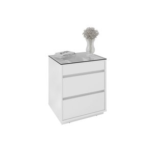 Mesa de Cabeceira Belize Elegante e Moderno em Mdf Branco