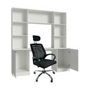 Ver imagem 5 de Conjunto Escritório com Mesa Estante 2 Portas e Cadeira Giratória Multimóveis MCR6114 Branco/Preto