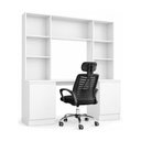 Ver mais imagens de Conjunto Escritório com Mesa Estante 2 Portas e Cadeira Giratória Multimóveis MCR6114 Branco/Preto