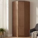 Ver imagem 1 de Guarda-Roupa Canto Oblíquo 1 Porta 100% MDF Requinte+ Marrom/Macadâmia