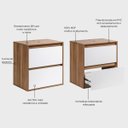 Ver imagem 3 de Gabinete para Banheiro 60cm MDF Freijo com Branco Dubai - On Móveis