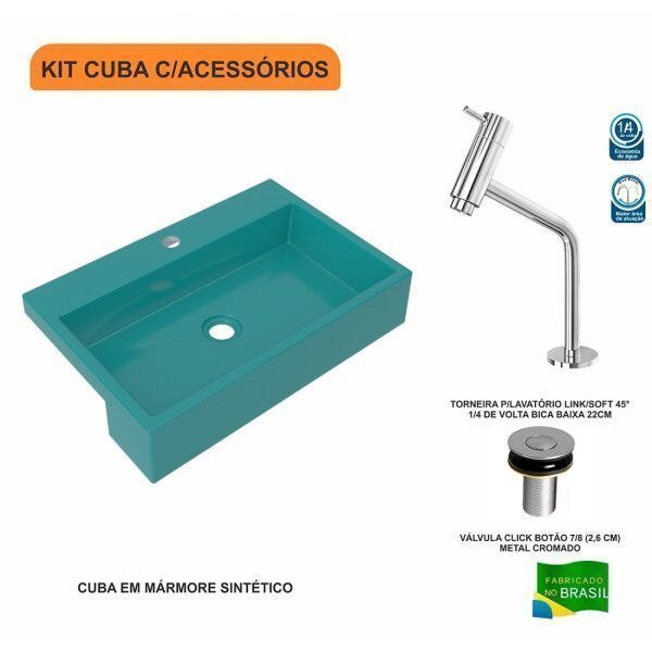 Kit Cuba XRT55 Torneira Pratika 1060 Metal e Válvula Click 1 Polegada B Compace - 3