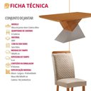 Ver imagem 6 de Conjunto de Jantar Aster e Aline 6 Lugares Tampo MDF Cadeiras Veludo Creme 180cm Moderna