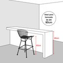 Ver imagem 4 de Kit 2 Banquetas Bistrô Bertoia Branca D60 com Assento Marrom