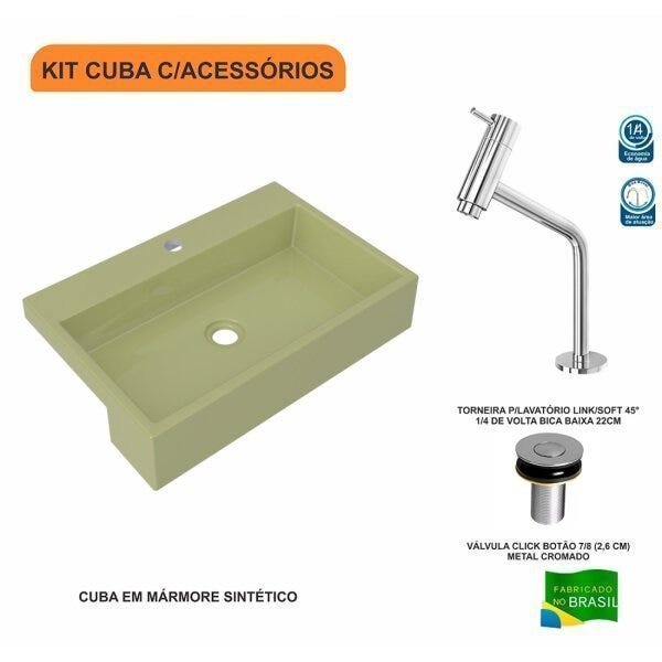 Kit Cuba XRT55 Torneira Pratika 1060 Metal e Válvula Click 1 Polegada B Compace - 3