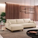 Ver imagem 1 de Sofá Albano Linho 250cm Chaise Lado Esquerdo Meu Sofá Online A294 Linho Creme