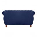 Ver imagem 5 de Conjunto de Sofás Realeza 4 Lugares Fixo Azul Veludo Retrô Vintage Bella Decor