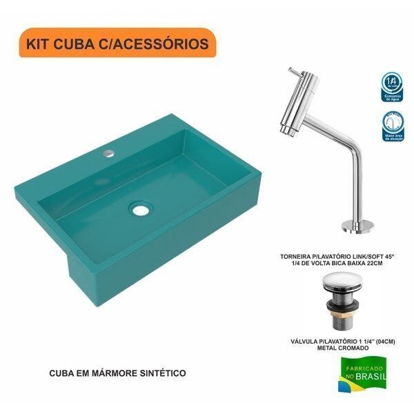Kit Cuba XRT55 Torneira Pratika 1060 Metal e Válvula Click 1 1/2 Polegada Compace - 3