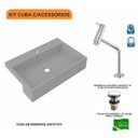 Ver imagem 3 de Kit Cuba Xrt55 Torneira Pratika 1060 Metal e Válvula Click 1 1/2 Polegada Compace