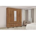 Ver imagem 1 de Roupeiro / Guarda Roupas Pr Duplex com Espelho 5 Portas + 7 Gavetas Sendo 1 com Chave Cor Canelato T