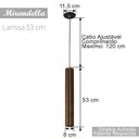 Ver imagem 2 de 3 Pendente Luminária Madeira 53cm Luz de Foco para Bancadas Luxo