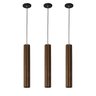 3 Pendente Luminária Madeira 53cm Luz de Foco para Bancadas Luxo - 3