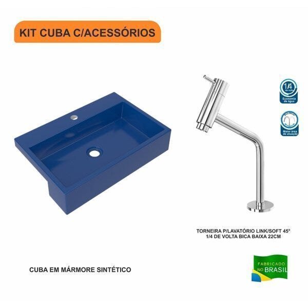 Kit Cuba XRT55 Torneira Pratika 1060 Metal 1/4 Volta Compace - 3