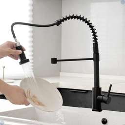 Torneira Cozinha Gourmet Misturador Monocomando Extensível Preta - 6