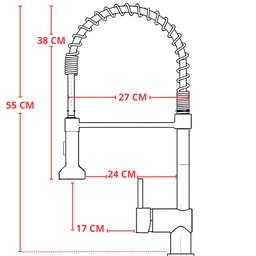 Torneira Cozinha Gourmet Misturador Monocomando Extensível Preta - 3