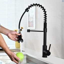 Torneira Cozinha Gourmet Misturador Monocomando Extensível Preta - 7