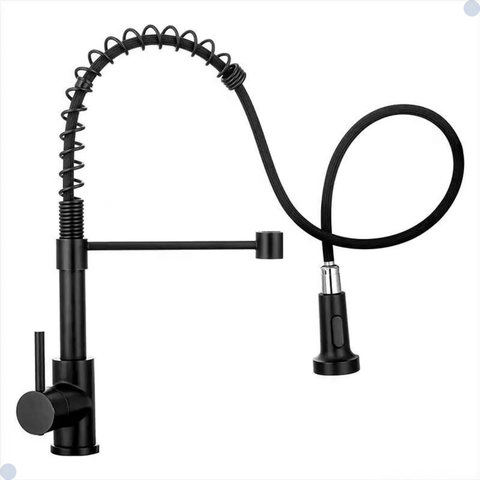 Torneira Cozinha Gourmet Misturador Monocomando Extensível Preta