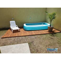 Deck de Madeira Modular 30x30 Cm Réguas 4 Cm sem Pintura Neonx - 5
