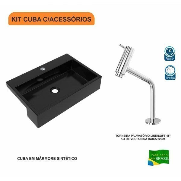 Kit Cuba XRT55 Torneira Pratika 1060 Metal 1/4 Volta Compace - 3