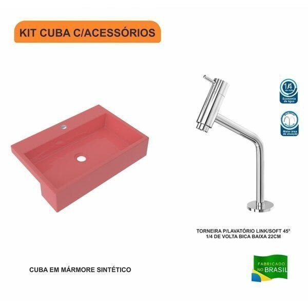 Kit Cuba XRT55 Torneira Pratika 1060 Metal 1/4 Volta Compace - 3
