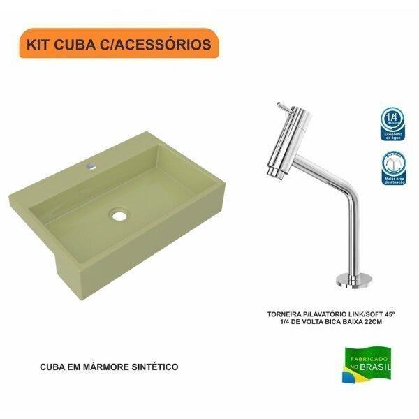 Kit Cuba XRT55 Torneira Pratika 1060 Metal 1/4 Volta Compace - 3
