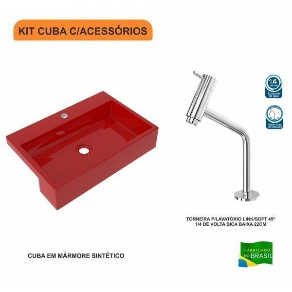 Kit Cuba XRT55 Torneira Pratika 1060 Metal 1/4 Volta Compace - 3