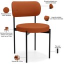 Ver imagem 4 de Cadeira Decorativa Estofada para Sala de Jantar Louvre L02 Linho Terracota - Lyam Decor