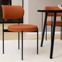 Ver imagem 2 de Cadeira Decorativa Estofada para Sala de Jantar Louvre L02 Linho Terracota - Lyam Decor