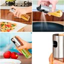 Ver imagem 3 de Kit 4 Spray Pulverizador Borrifador Dosador Azeite Vinagre Frasco de Vidro Acabamento Aço Inoxidá