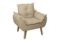 Ver imagem 2 de Kit 2 Poltronas Decorativas Opala Suede Bege Linho Smf Decor