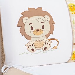 KIT JOGO DE BERÇO LEAOZINHO 11 PECAS KIT AMERICANO SAFARI PARA BEBE COMPLETO:LEAO - 4