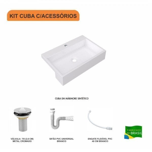 Kit Cuba XRT55 com Válvula 1" e Sifão PVC e Flexível Compace - 3