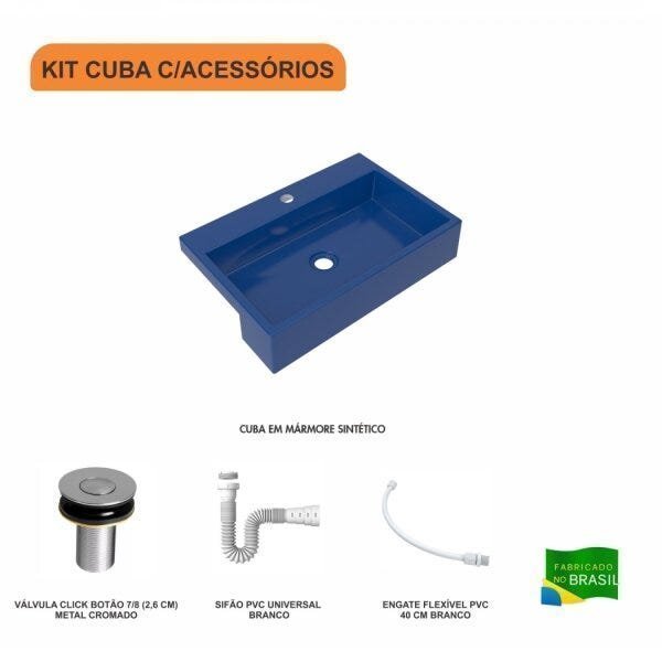 Kit Cuba XRT55 com Válvula Click 1"B e Sifão PVC e Flexível Compace - 3